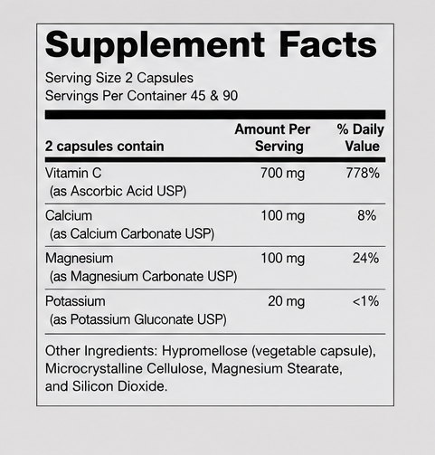Ortho Molecular Products Buffered C 180 Capsules – front label view
BufferedCCapsules3	