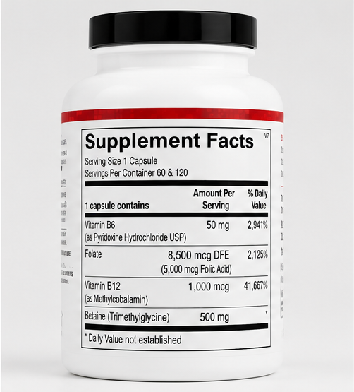 Ortho Molecular Products Cardio B 120 Capsules – supplement facts panel