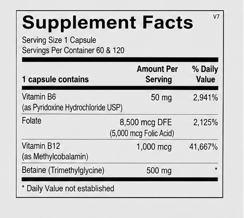 Ortho Molecular Products Cardio B 120 Capsules – ingredient detail