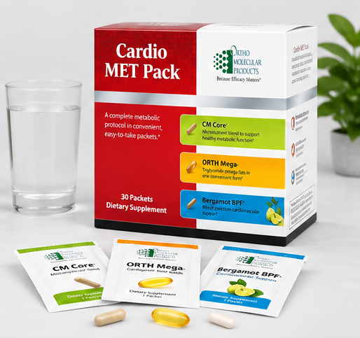 Ortho Molecular Products Cardio MET 30 Pack – front label view