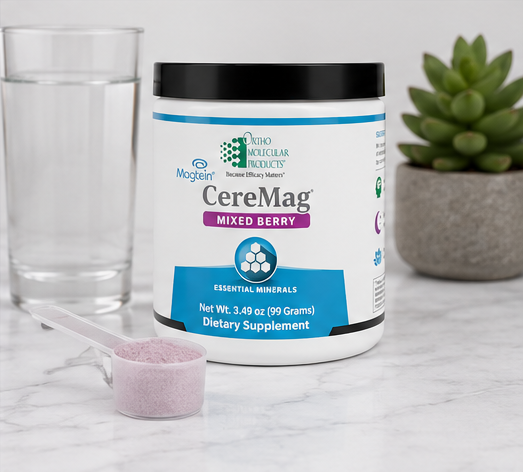 Ortho Molecular Products CereMag Powder 30 Servings Mixed Berry – magnesium threonate powder