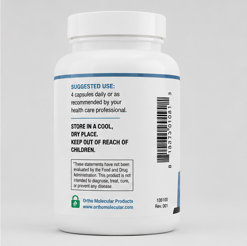Ortho Molecular Products CereVive 120 Capsules – front label view