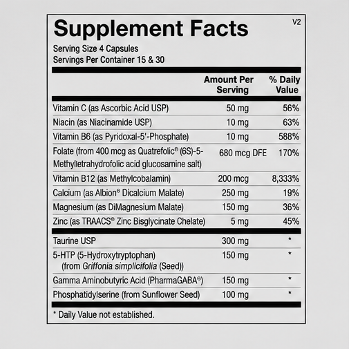 Ortho Molecular Products CereVive 120 Capsules – ingredient detail