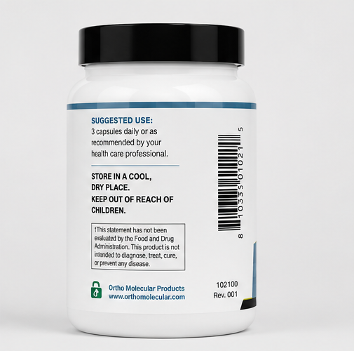 Ortho Molecular Products Cerenity 90 Capsules – supplement facts panel
