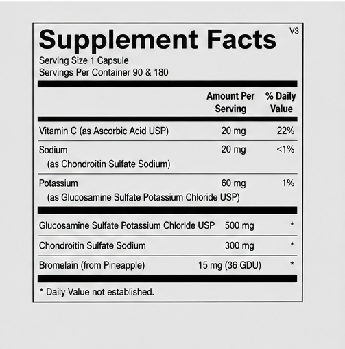 Ortho Molecular Products Chondro-Flx 90 Capsules – ingredient detail