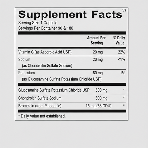 Ortho Molecular Products Chondro-Flx 180 Capsules – front label view