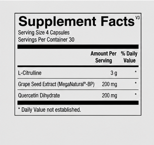 Ortho Molecular Products CitraNOX 120 Capsules – ingredient detail