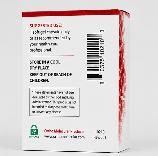 Ortho Molecular Products CoQ-10 300 mg 30 Softgels – supplement facts panel