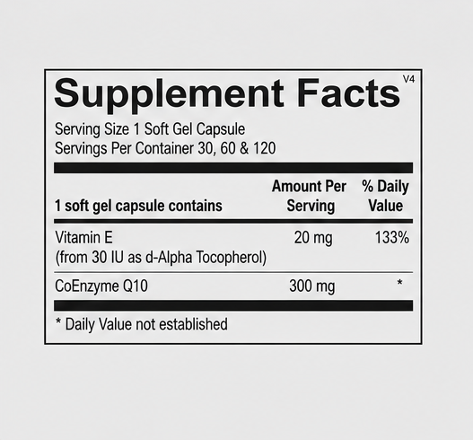 Ortho Molecular Products CoQ-10 300 mg 30 Softgels – ingredient detail