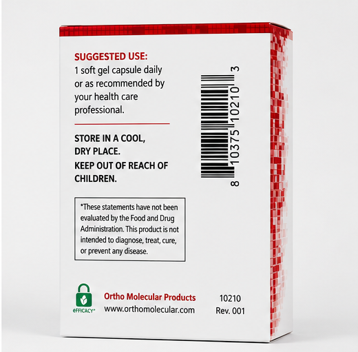 Ortho Molecular Products CoQ-10 300 mg 60 Softgels – front label view