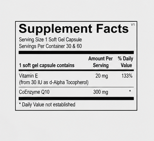 Ortho Molecular Products CoQ-10 300 mg 60 Softgels – ingredient detail