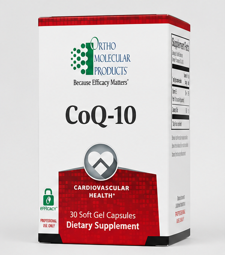Ortho Molecular Products CoQ-10 30 SoftGel Capsules – lifestyle image