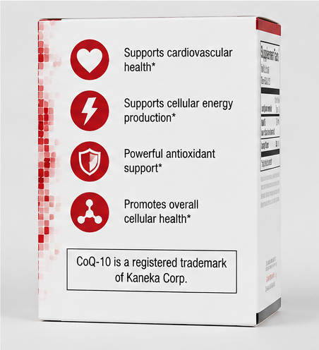 Ortho Molecular Products CoQ-10 120 Softgels – front label view