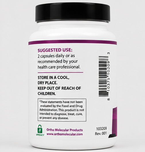 Ortho Molecular Products Collagen Factors 60 Capsules – supplement facts panel