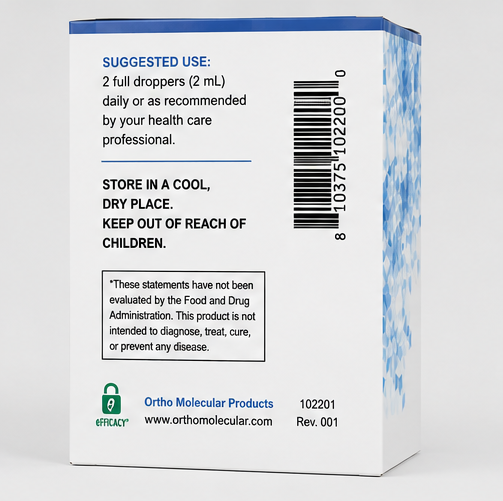 Ortho Molecular Products CopaCalm 60 ml – supplement facts panel