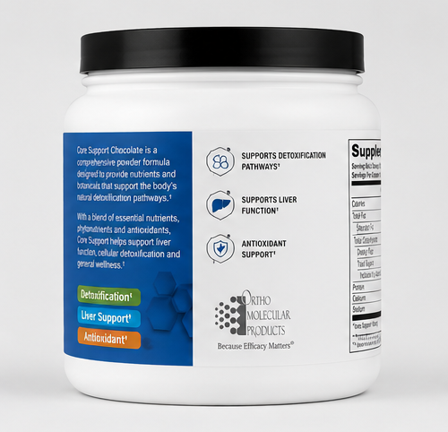 Ortho Molecular Products Core Support Chocolate 14 Servings – supplement facts panel