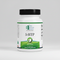 Supplement bottle labeled '5-HTP' by Ortho Molecular Products on a white background