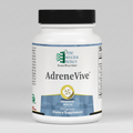 Supplement bottle labeled 'AdreneVive' by Ortho Molecular Products on a white background