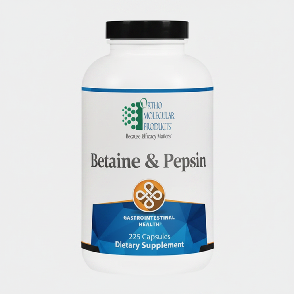 Ortho Molecular Products Betaine & Pepsin 225 Capsules