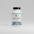 Supplement bottle labeled 'CereVive' by Ortho Molecular Products on a white background