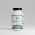 Supplement bottle labeled 'Cerenity PM' by Ortho Molecular Products on a white background