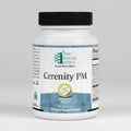 Supplement bottle labeled 'Cerenity PM' by Ortho Molecular Products on a white background