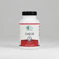 Supplement bottle labeled 'CoQ-10' by Ortho Molecular Products on a white background
