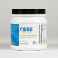 Supplement container labeled 'Core Restore Core Support' on a white background