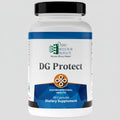 Supplement bottle labeled 'DG Protect' by Ortho Molecular Products on a white background