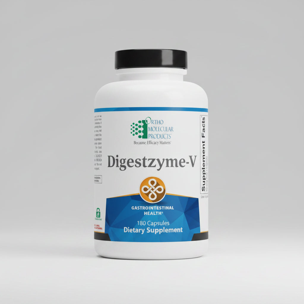Supplement bottle labeled 'Digestzyme-V' on a white background