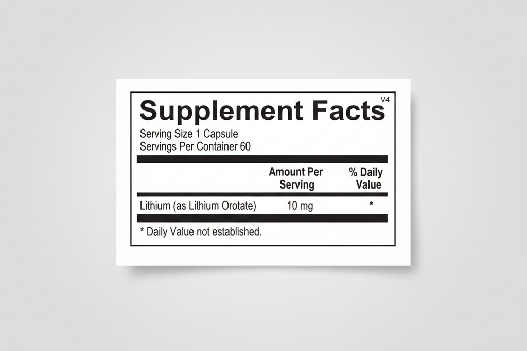 Ortho Molecular Products Lithium Orotate 60 Capsules
