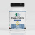 Supplement bottle labeled 'Pregnenolone' by Ortho Molecular Products on a white background