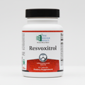 Supplement bottle labeled 'Resvoxitrol' by Ortho Molecular Products on a white background