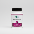 Supplement bottle labeled 'Strontium' on a white background