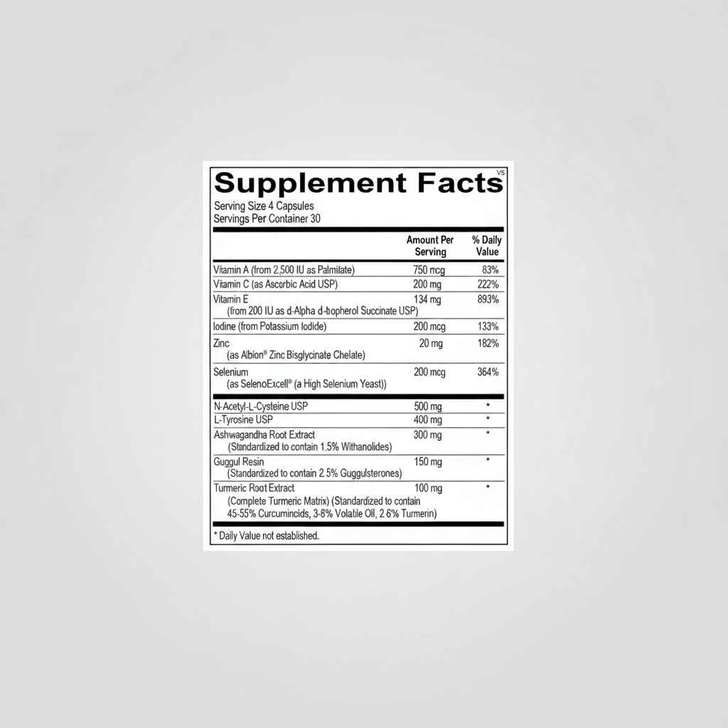 Ortho Molecular Products Thyrotain 120 Capsules