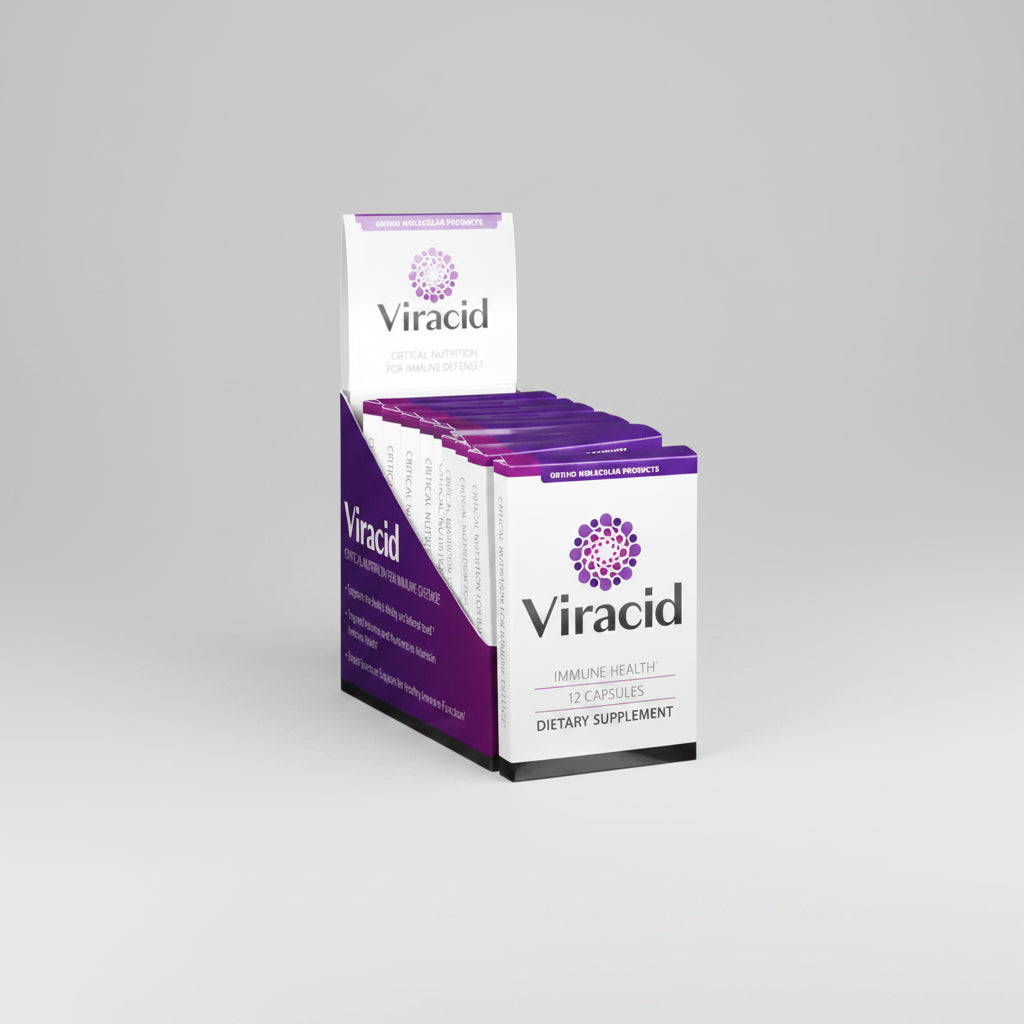 Box of Viracid dietary supplements on a white background