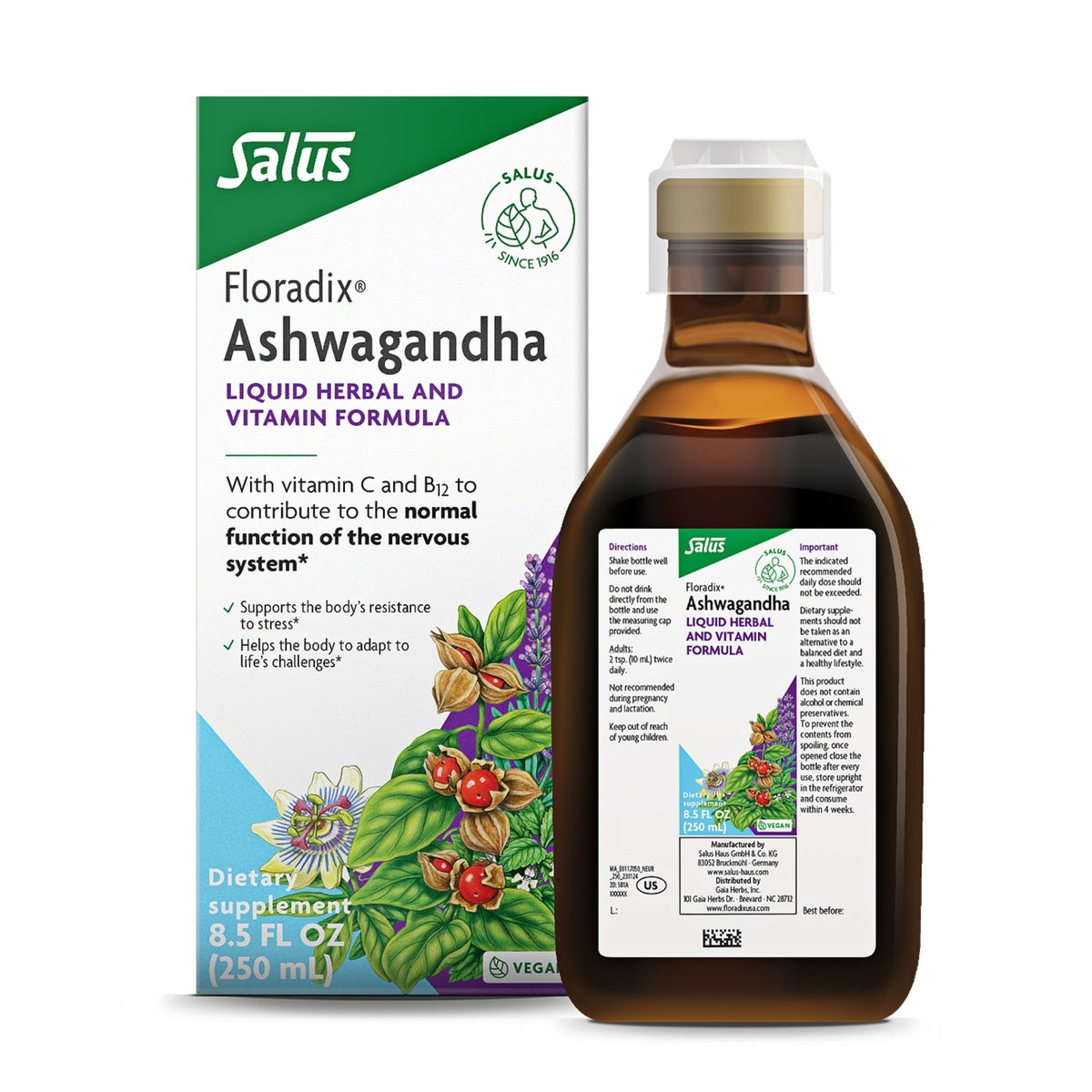 Floradix Ashwagandha Liquid - 8.5 oz - front package image