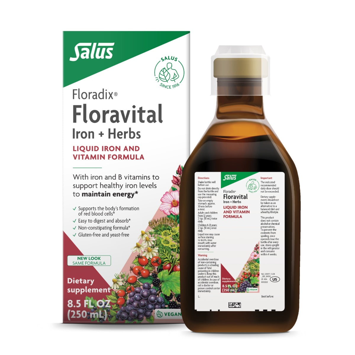 Floradix Floravital® Iron & Herbs Yeast-Free - 8.5 oz - front package image