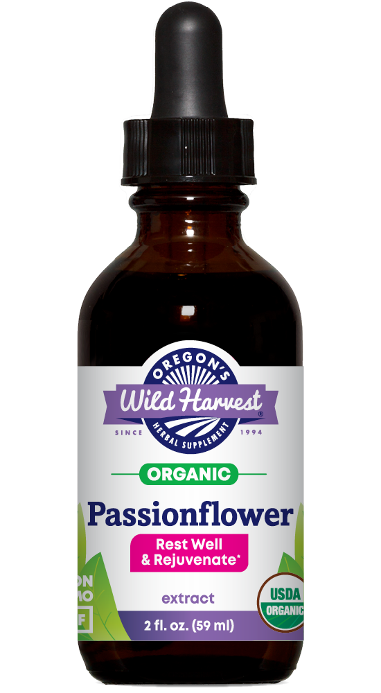 Oregon's Wild Harvest Passionflower Organic Extract 1:4 2 fl oz front