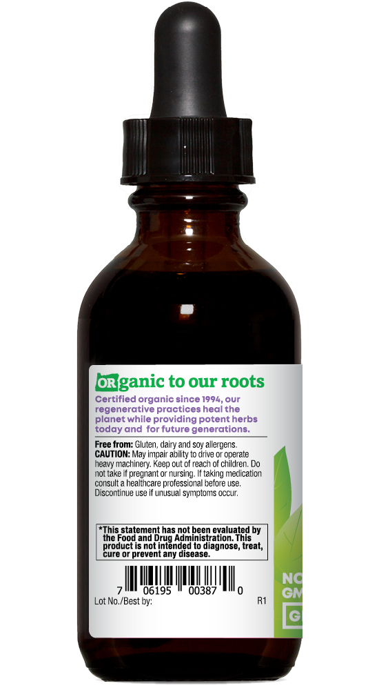 Oregon's Wild Harvest Passionflower Organic Extract 1:4 2 fl oz left side