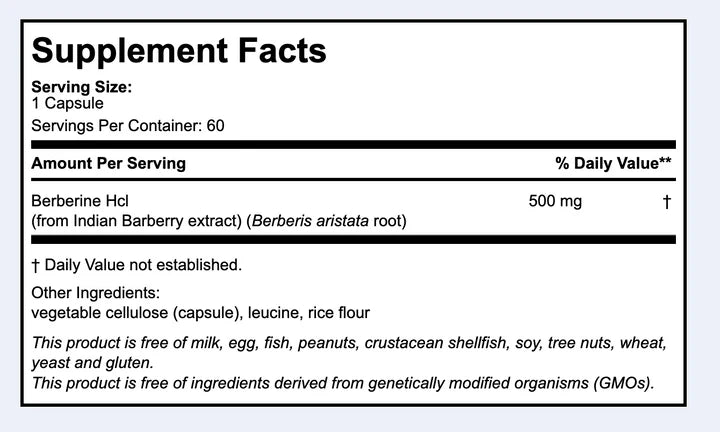Patient One Berberine 500 mg 60 VCaps