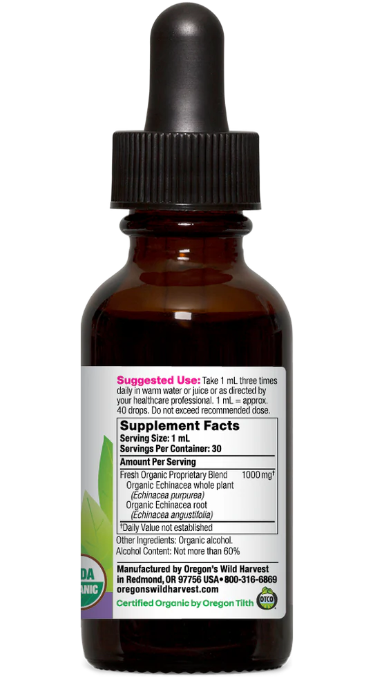 Oregon's Wild Harvest Premium Echinacea Organic Extract 1 oz