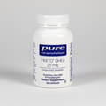 Supplement bottle labeled 'pure encapsulations 7-Keto DHEA 25 mg' on a white background