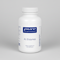White supplement bottle labeled 'pure encapsulations A.I. Enzymes' on a white background