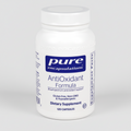Supplement bottle labeled 'pure encapsulations AntiOxidant Formula' on a white background