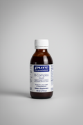 B-Complex liquid dietary supplement bottle with white cap on a white background