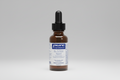 Brown glass bottle with dropper labeled 'pure encapsulations' on a white background