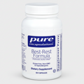 White supplement bottle labeled 'pure encapsulations Best-Rest Formula' on a white background