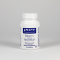 Bottle of pure encapsulations Bilberry dietary supplement on a white background