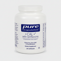 White supplement container with blue label featuring 'pure encapsulations' branding on a white background